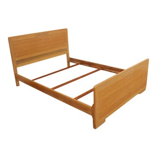Vintage Art Deco Cerused Oak Full Size Bed For Sale