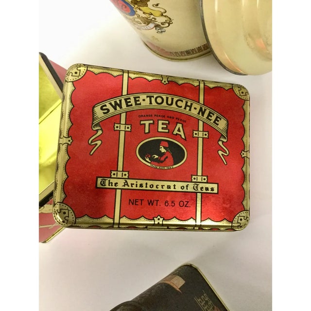 Vintage Tin Tea Canisters - Set of 3 For Sale - Image 9 of 11