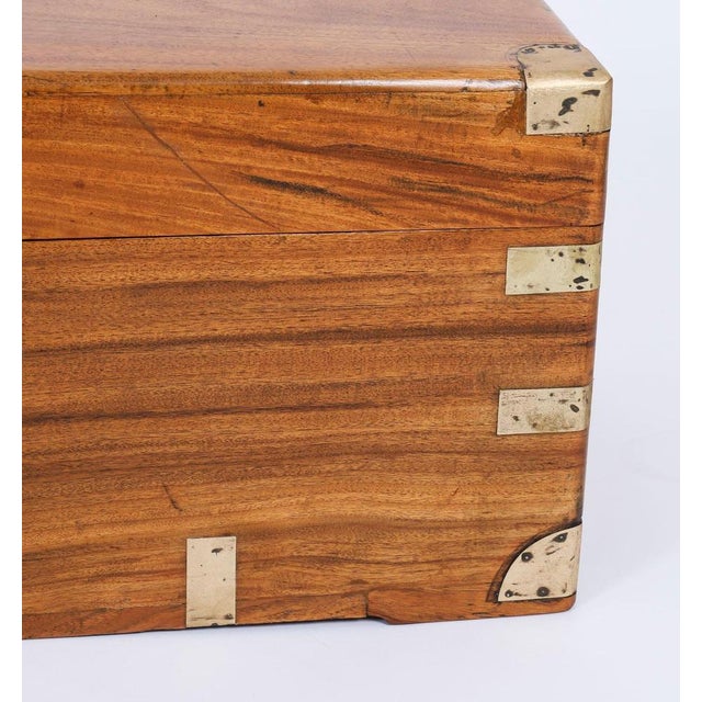 Wood Small Antique Military Campaign Camphorwood Trunk, Early 19th Century For Sale - Image 7 of 18