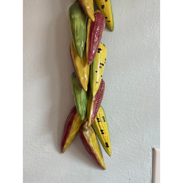 1960s Vintage Ceramic Indian Corn on Jute Braid For Sale - Image 4 of 7
