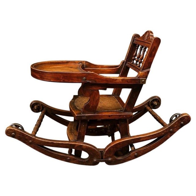 Late 19th Century Victorian Transforming Children's High Rocking Chair For Sale - Image 11 of 11