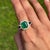 Contemporary 6.53 Carat Emerald Sapphire & Diamond 14k Gold Vintage Statement Ring Size 4 For Sale - Image 3 of 17