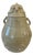Vintage Chinoiserie Song Style Celadon-Glazed Ceramic Owl-Shaped Jar With a Lid 11.5" H For Sale