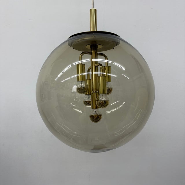 Globe Glass Hanging Lamp from Doria Leuchten, 1970s For Sale - Image 15 of 18