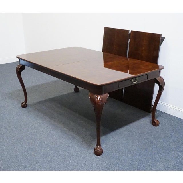 Henredon Furniture Solid Mahogany Traditional Chippendale Style 108" Dining Table W. Drawers For Sale - Image 10 of 13