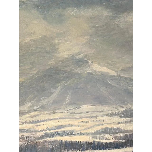 1970s Claude Sauthier, Farm in Winter 2, Oil on Wood, 1970s For Sale - Image 5 of 13