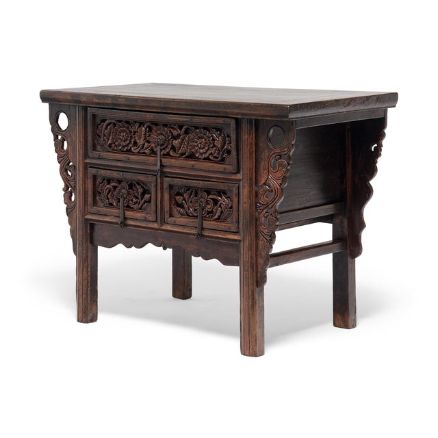 Antique Chinese Chrysanthemum Coffer Table, C. 1850 For Sale - Image 4 of 8