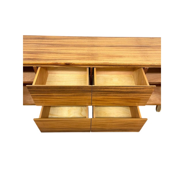 Wood Mid Century Modern Style Credenza 2 Door 4 Drawer Tv Cabinet For Sale - Image 7 of 8