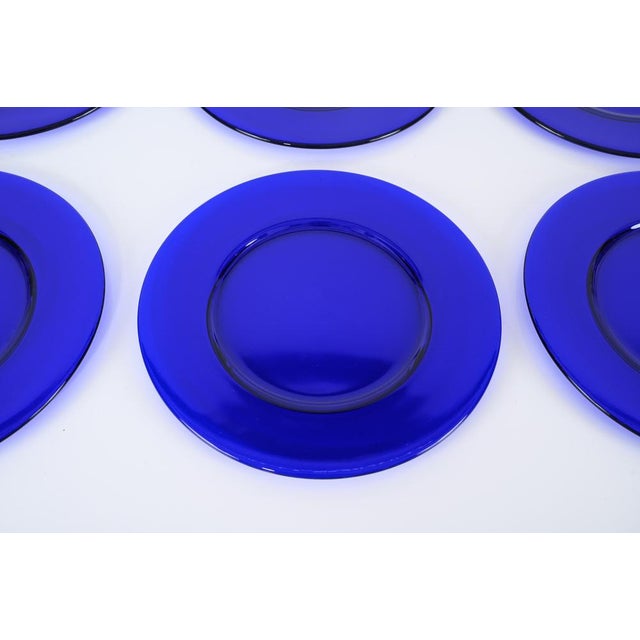 Round Cobalt Blue Murano Glass Dinner Plates, Italy, 1980s, Set of 6 For Sale - Image 11 of 18