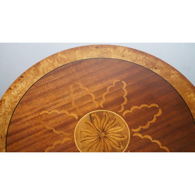 Silver Burr Walnut Marquetry Inlay Side Tables, Set of 2 For Sale - Image 8 of 18