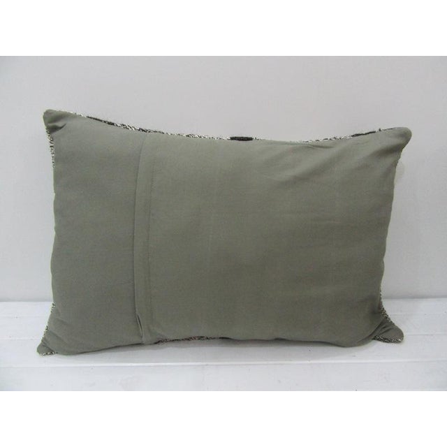 Turkish Gray & Black Kilim Pillow For Sale - Image 3 of 4