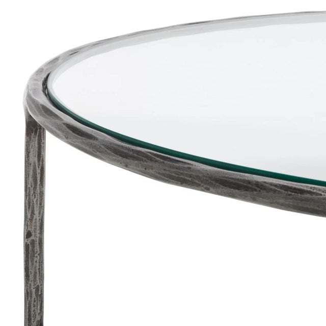 Not Yet Made - Made To Order Jessa Oval Metal Coffee Table - Silver For Sale - Image 5 of 8