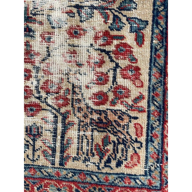 Persian Vintage GIRAFFE MOTIFS Tree of Life Piece Rug 2.7 x 4.5 For Sale - Image 3 of 10