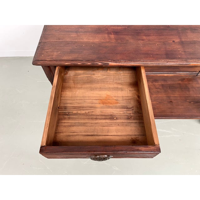 Small Pine Drapery Table, 1950s For Sale - Image 10 of 18
