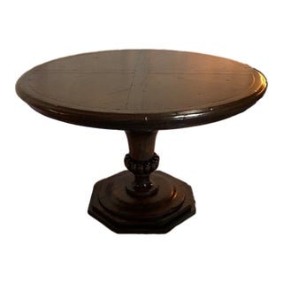 Solid Wood Round Egg and Dart Pedestal Table For Sale