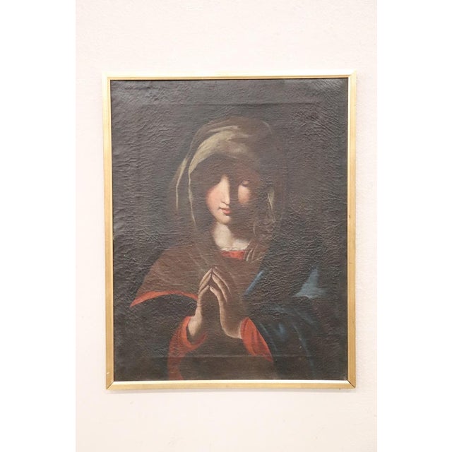 Italian School Artist, Madonna in Prayer, Oil on Canvas, Framed For Sale - Image 4 of 7