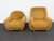 This Pair of Lounge Chairs are made out of wood, and fabric. These chairs have Modern style and design, the his and hers...