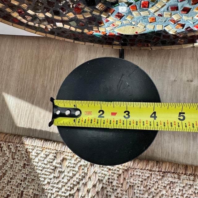 Sculpture Materials Vintage Glass Mosaic Mandala Wall Sconce Candle Holder For Sale - Image 7 of 7