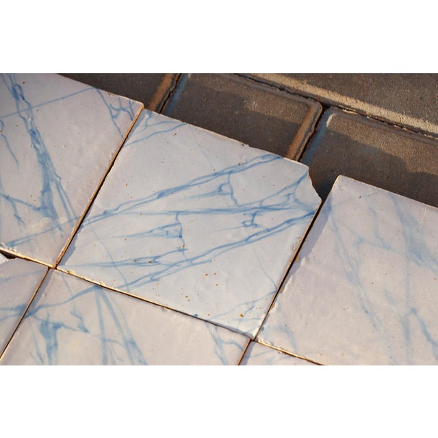 Ceramic Rare Set of 31 Antique 19th Century Portuguese Tiles Blue & White Faux Marble For Sale - Image 7 of 18