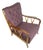 Wood & Purple Fabric Armchair attributed to Paolo Buffa, 1950s For Sale