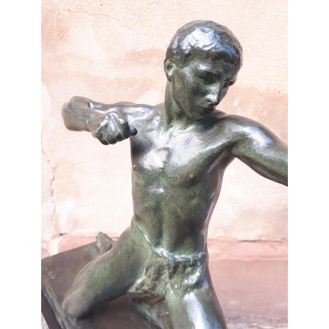 Louis Riché, Large Art Deco Sculpture, 1920s-1940s, Bronze & Marble For Sale - Image 6 of 18