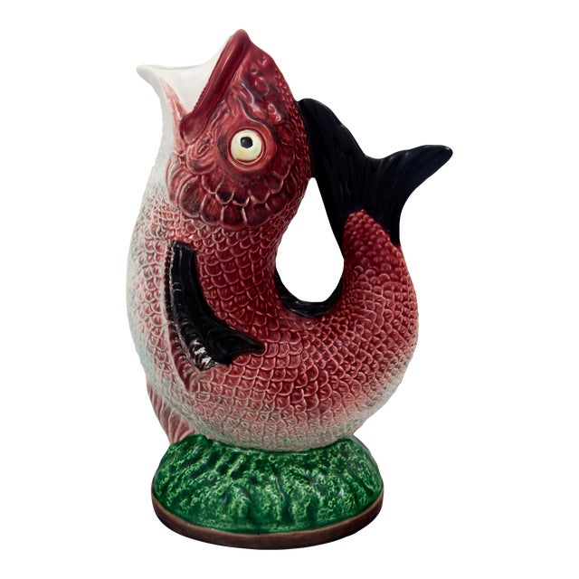 Bordallo Pinheiro Fish Pitcher, 68 oz. For Sale