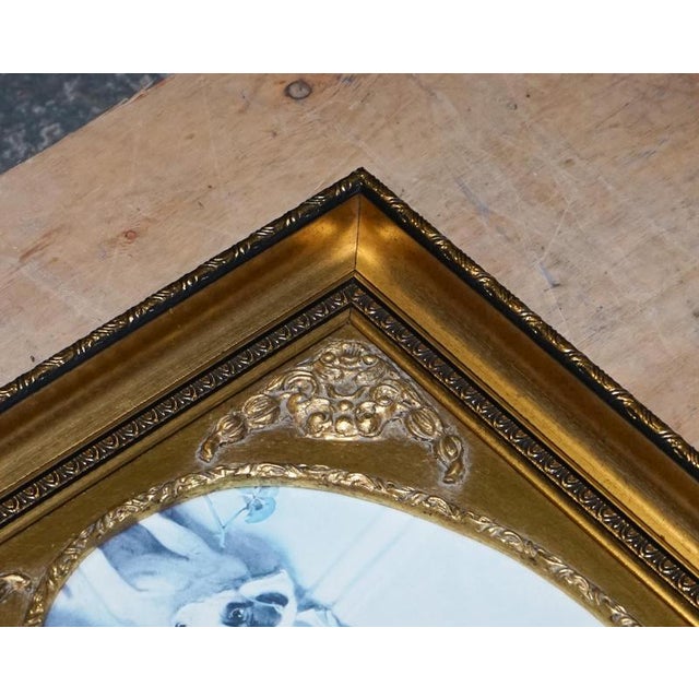 Wood Little Girl and Dog Posing Print, Framed For Sale - Image 7 of 10