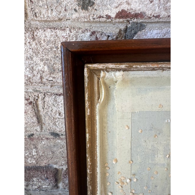 Mid 20th Century Vintage Textured Art in Original Frame For Sale - Image 5 of 18