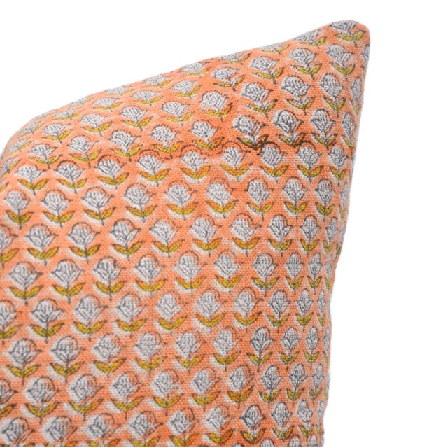 Not Yet Made - Made To Order Fabdivine Block Print Thick Linen Pillow Cover 26x26 Inch - Tarangini For Sale - Image 5 of 7