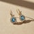 Art Nouveau Topaz Flower and Leaf Drop Earrings, Silver, Gold, Pair For Sale - Image 4 of 6
