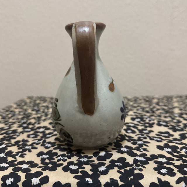 1970s Mexican Pottery Bud Vase Black Bird For Sale - Image 4 of 6