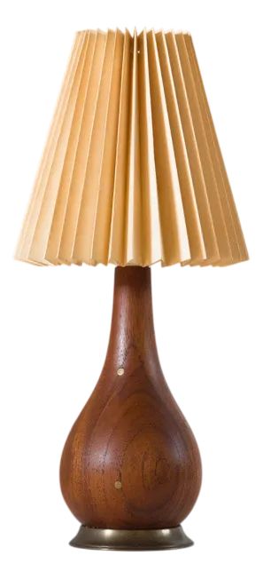 Danish Teak and Brass Table Lamp