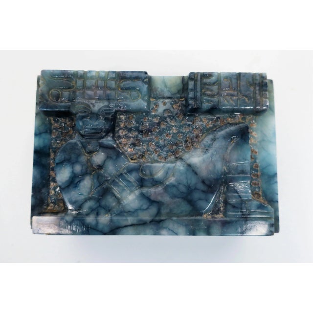 Blue Blue and White Marble Egyptian Revival Box, circa 1970s For Sale - Image 8 of 13