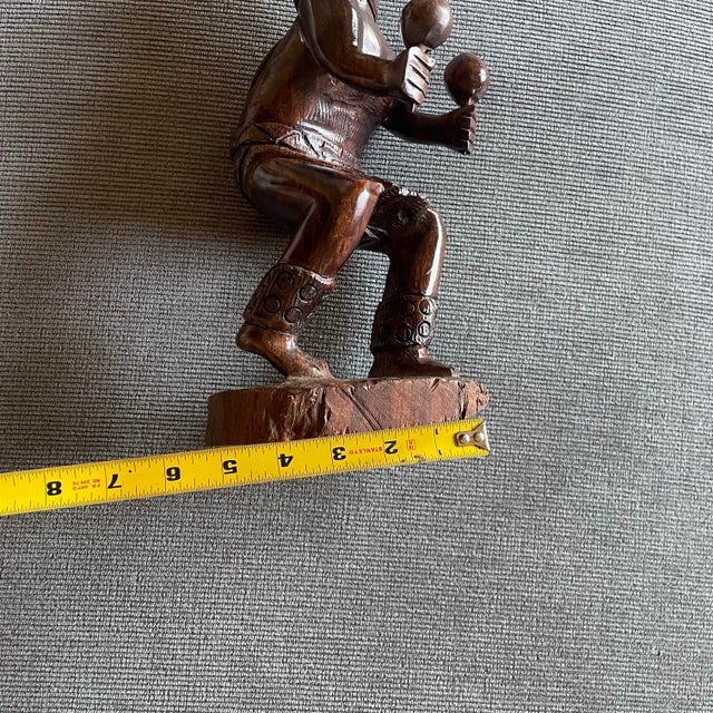 Iron Wood Hand Carved Sculpture of a Yaqui Deer Dancer, or Danza Del Venado Mid-Century Modern For Sale - Image 9 of 10