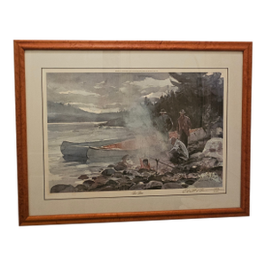 Large Signed Chet Reneson 1977 Water Color Print Titled "Tea Time" 166/400, Framed