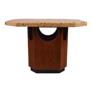 Octagonal Terrazzo Top Harvey Probber Style Table