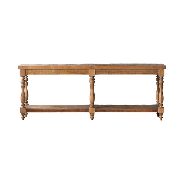 Matthew Izzo Home Bezier Long Recycled Pine Console Table With Hexagonal Designed Top For Sale In New York - Image 6 of 6