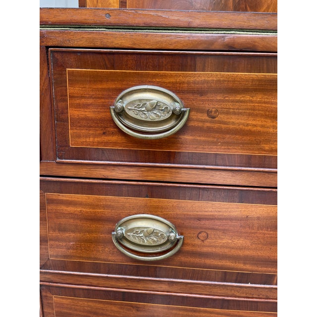 Circa 1800 American Sheraton Mahogany Secretary Writing Desk For Sale - Image 11 of 12