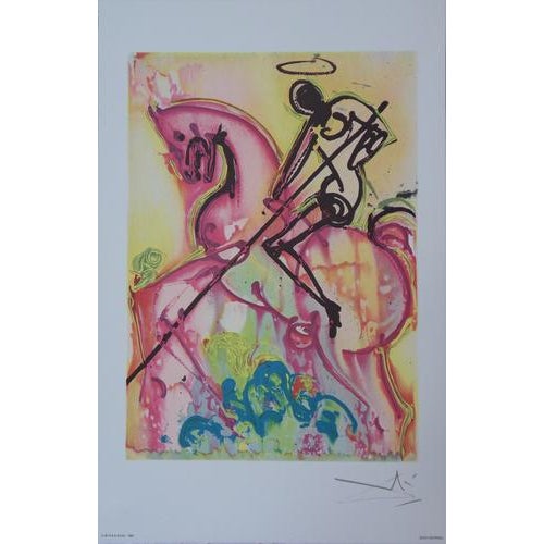 Salvador Dali, The Horses, Saint George, Signed Lithograph For Sale - Image 7 of 7