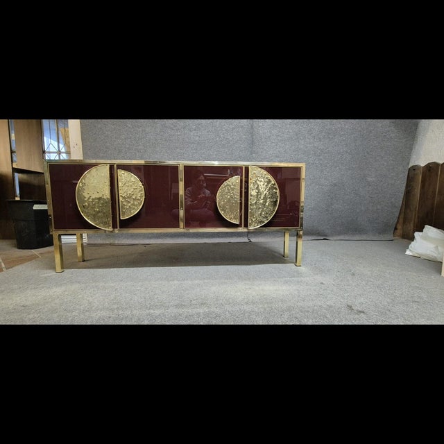 Justfurnituress Sideboard in Birch Wood and Red Glass from Justfurnituress SRL For Sale - Image 12 of 16
