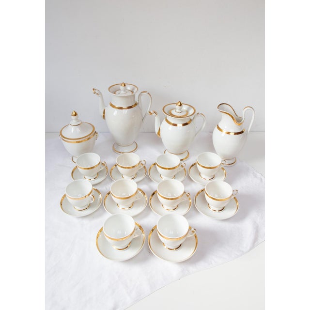 Antique Coffee Service in Limoges Porcelain, Set of 24 For Sale - Image 13 of 15