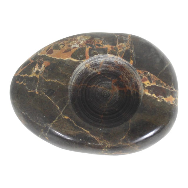 Mid-Century Modern Brown Marble Tea Light Holder For Sale
