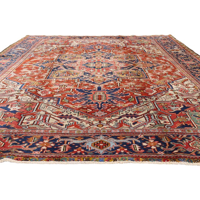 English Late 19th Century Persian Heriz Rug, 08'03 X 11'11 For Sale - Image 3 of 10