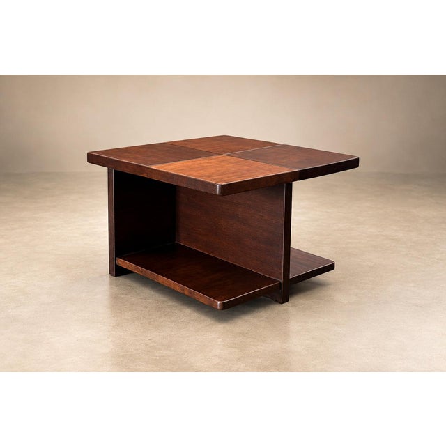 Pair of Brazilian Modern Imbuia Side Tables with Open Lower Storage and Display Shelves, Casa Finland, Brazil, 1960s — Lot 1130 For Sale - Image 10 of 18