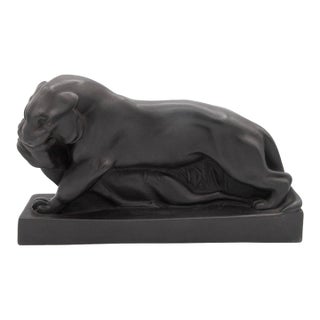 Wedgwood Black Basalt - Tiger and Buck - Sculpture by John Skeaping - 1930's For Sale
