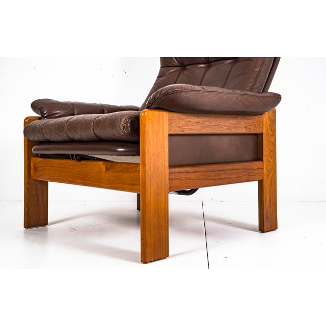Vintage Teak & Leather Atlanta Armchair by Sven Ellekaer for Skippers Mobler A/S Design, 1980s For Sale - Image 14 of 18