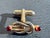 Metal Early 20th Century English Market Ruby Glass / Yellow Double Knot Cufflinks For Sale - Image 7 of 7