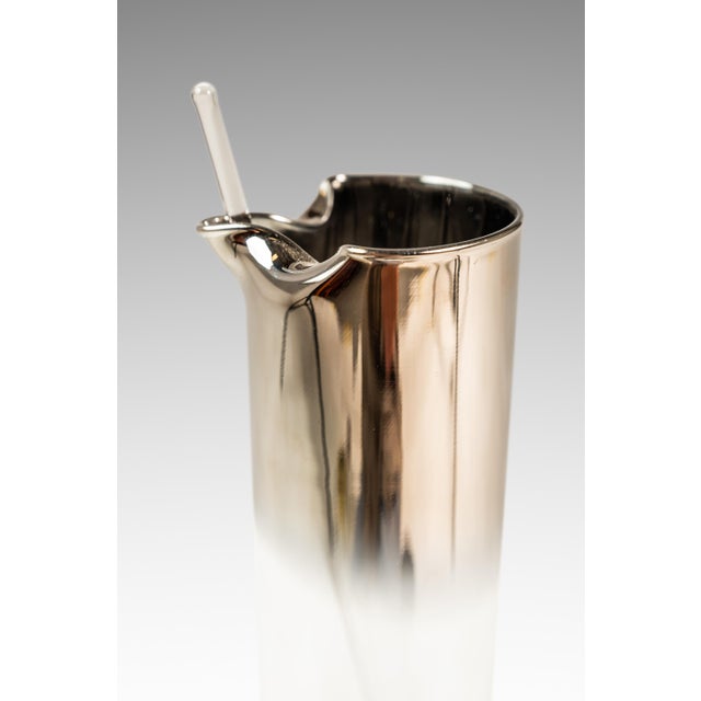 Mid-Century Modern 7-Pc Martini Cocktail Decanter Pitcher & Glasses Set W/ Silver Fade Attributed to Dorothy Thorpe, Usa, C. 1960s For Sale - Image 10 of 13