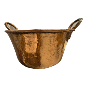 Vintage 1960s Mexican Heavy Hammered Copper Cookware Decorative Pot