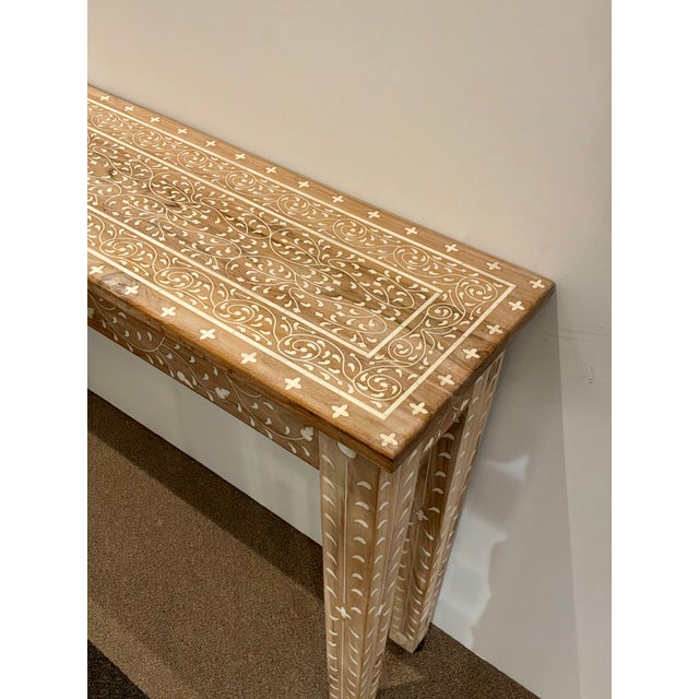 Made Goods Co Tamsin Teak & Bone Console For Sale - Image 9 of 9